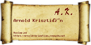 Arnold Krisztián névjegykártya