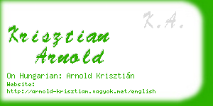 krisztian arnold business card